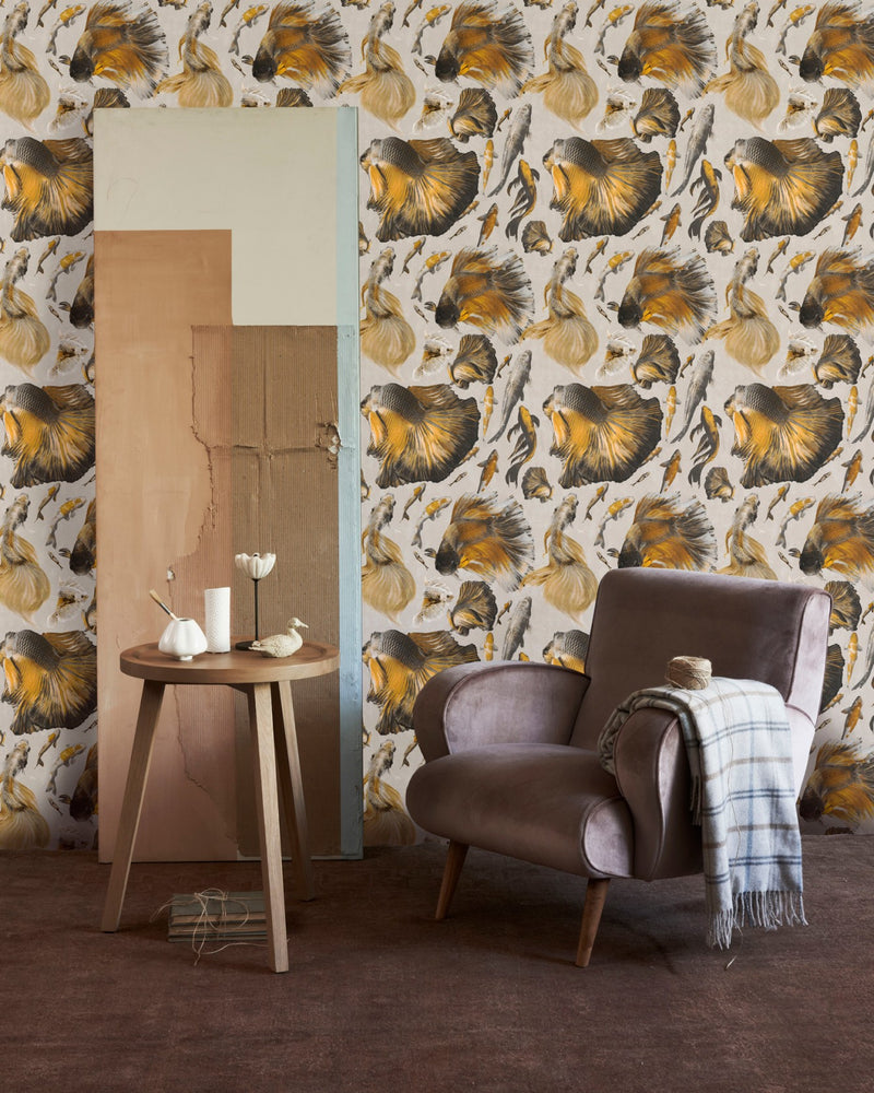 media image for Goldfish Wallpaper in Ivory and Multi from the Atoll Collection by Mind the Gap 255