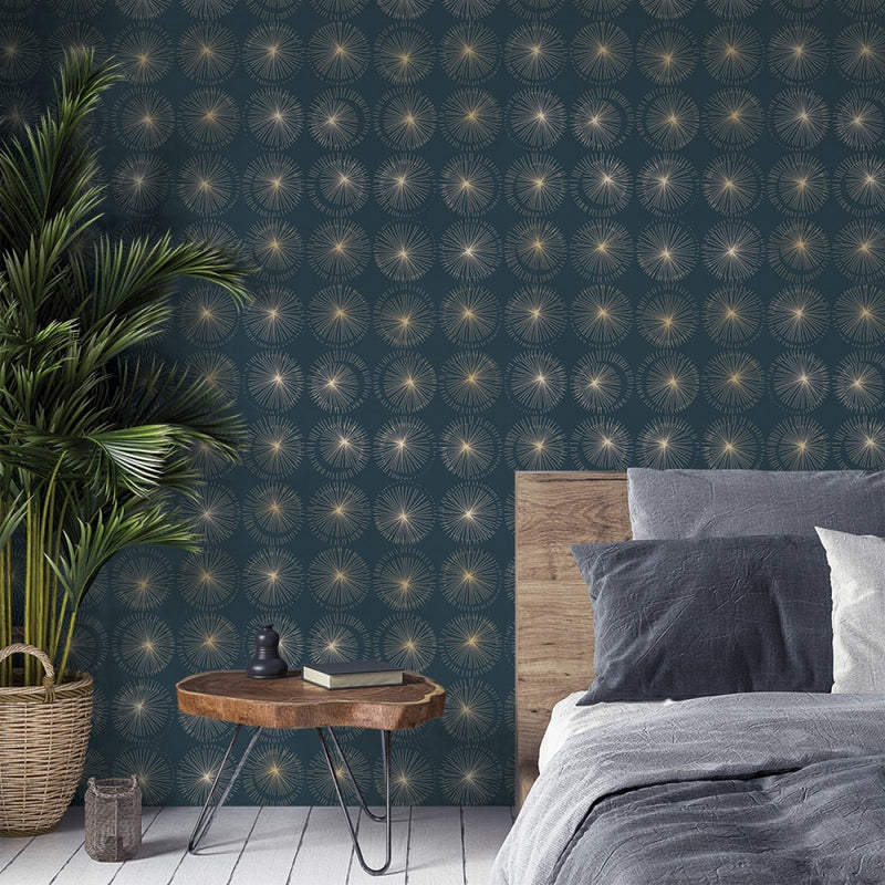 media image for Goodbye Moon Self-Adhesive Wallpaper in Midnight design by Tempaper 270