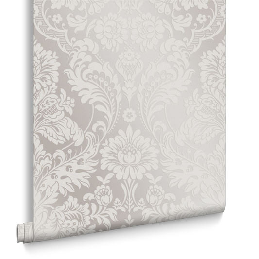 media image for Gothic Damask Flock Wallpaper in White from the Exclusives Collection by Graham & Brown 25
