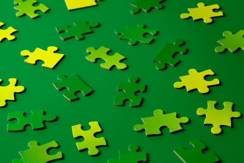 media image for Gradient Puzzle Small in Green & Yellow design by Areaware 214