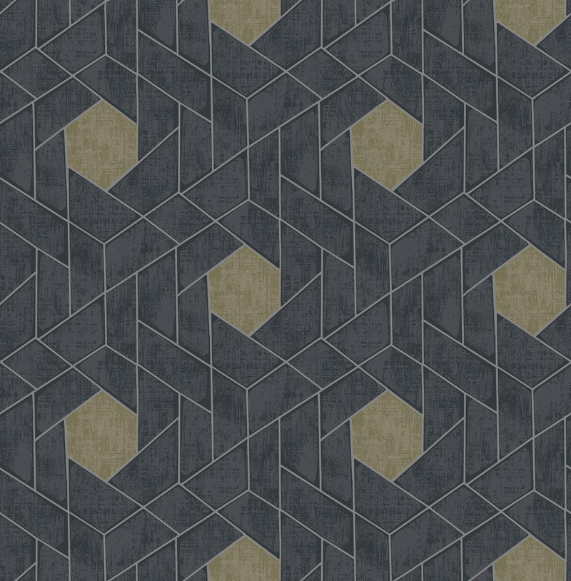 media image for sample granada geometric wallpaper in charcoal from the scott living collection by brewster home fashions 1 290