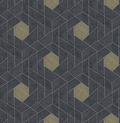 product image for Granada Geometric Wallpaper in Charcoal from the Scott Living Collection by Brewster Home Fashions 7