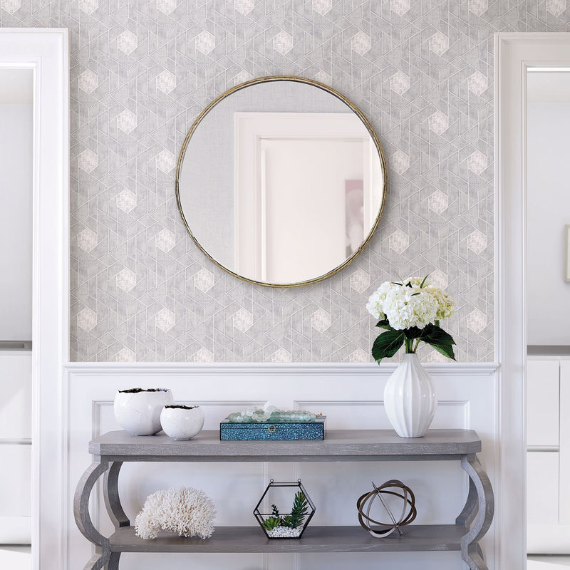 media image for Granada Geometric Wallpaper in Light Grey from the Scott Living Collection by Brewster Home Fashions 22