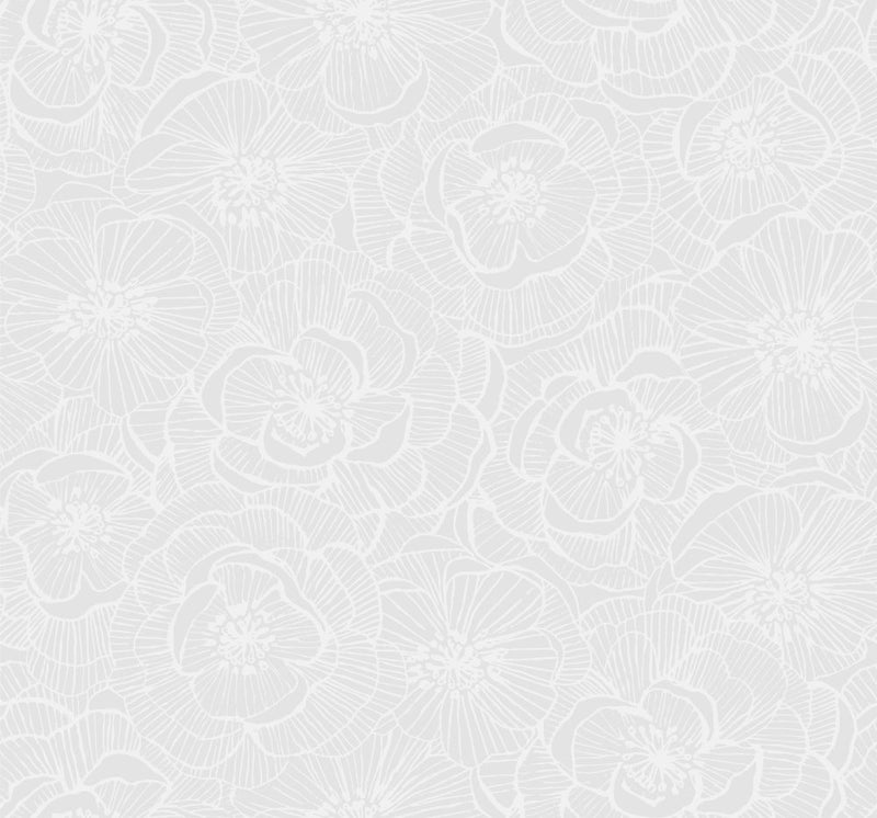 media image for sample graphic floral wallpaper in metallic pearl from the casa blanca ii collection by seabrook wallcoverings 1 229
