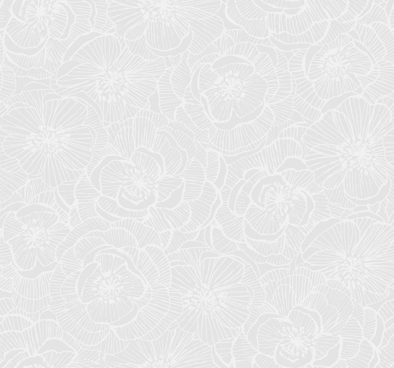 media image for sample graphic floral wallpaper in metallic pearl from the casa blanca ii collection by seabrook wallcoverings 1 214