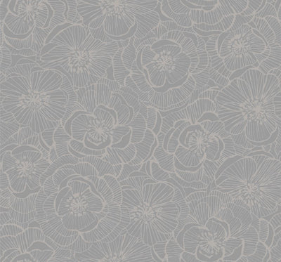 product image of sample graphic floral wallpaper in metallic silver from the casa blanca ii collection by seabrook wallcoverings 1 565