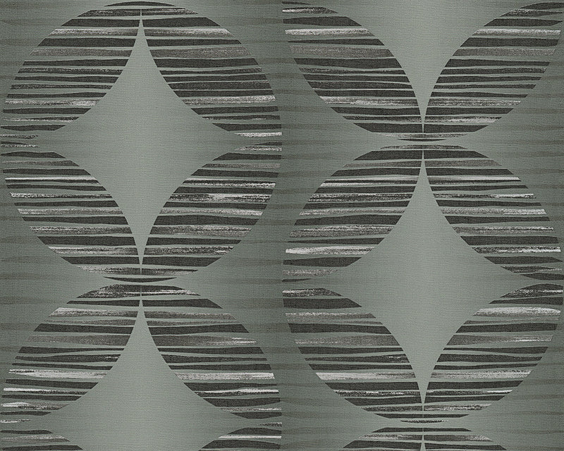 media image for Graphic Shapes Wallpaper in Dark Grey and Metallic design by BD Wall 296