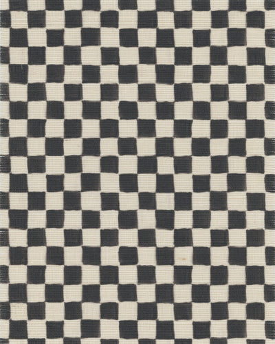 product image of Sample Checker Grasscloth Black and White Wallpaper 59