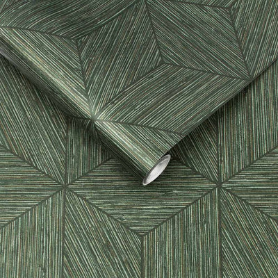 product image for Grasscloth Geo Wallpaper in Pine from the Exclusives Collection by Graham & Brown 91