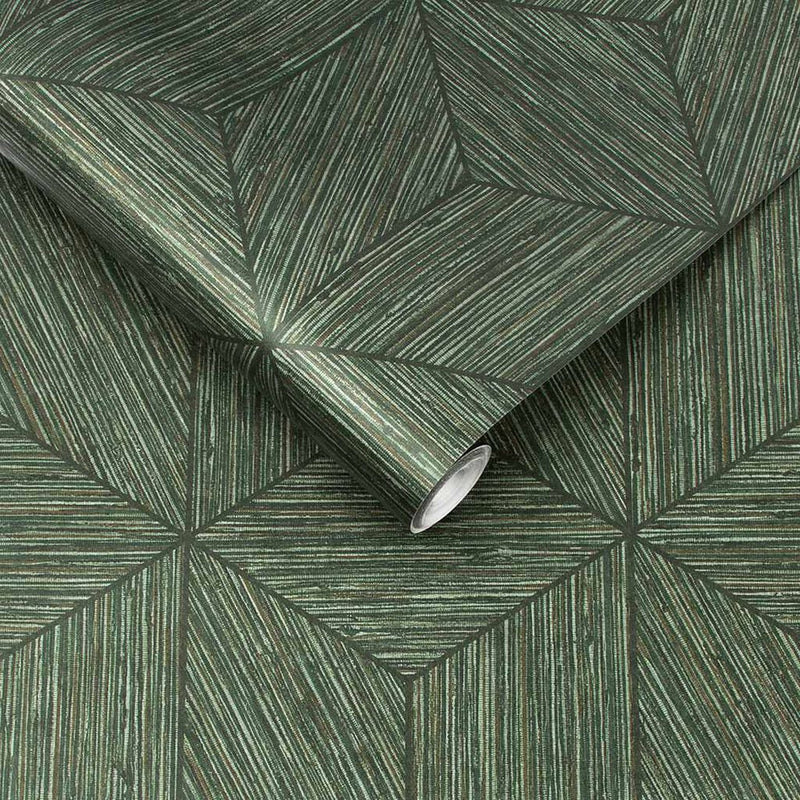 media image for Grasscloth Geo Wallpaper in Pine from the Exclusives Collection by Graham & Brown 264