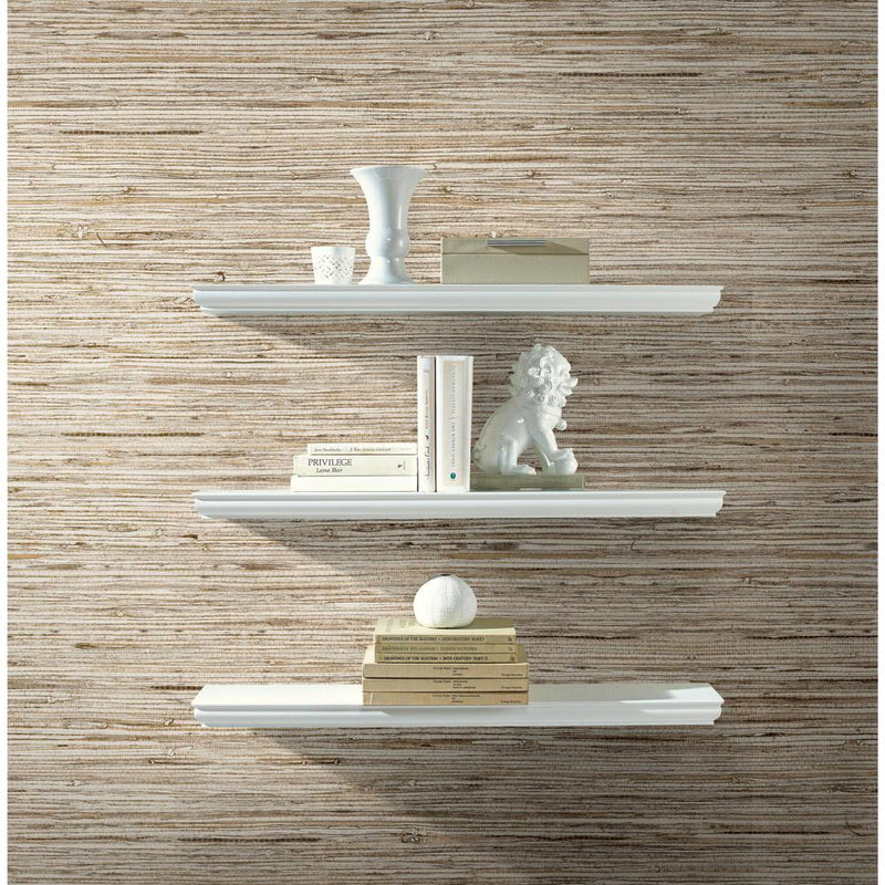 media image for Grasscloth Peel & Stick Wallpaper in Taupe and Gold by RoomMates for York Wallcoverings 250