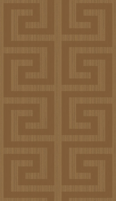 product image of Greek Key Wallpaper in Metallic Terracotta from the Essential Textures Collection by Seabrook Wallcoverings 587