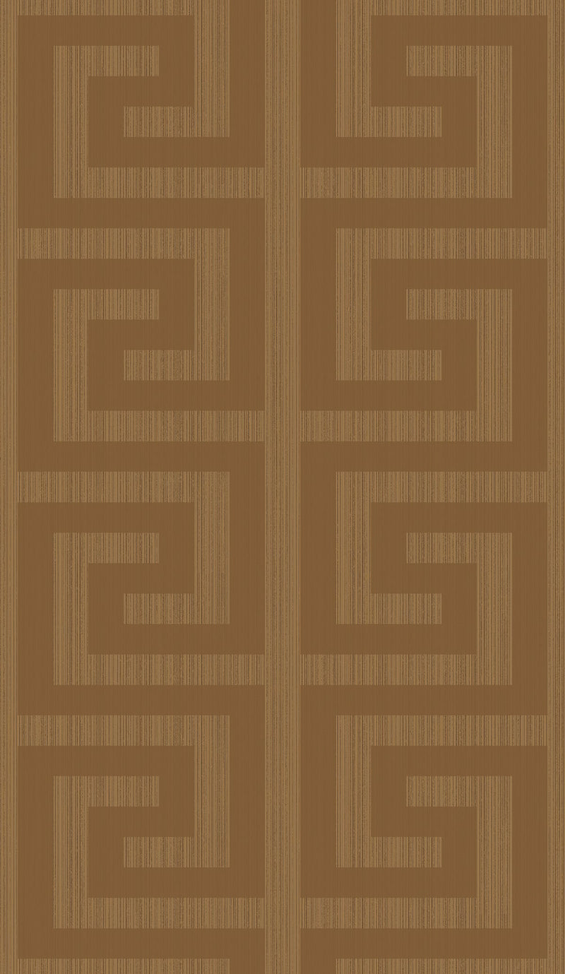 media image for Greek Key Wallpaper in Metallic Terracotta from the Essential Textures Collection by Seabrook Wallcoverings 248