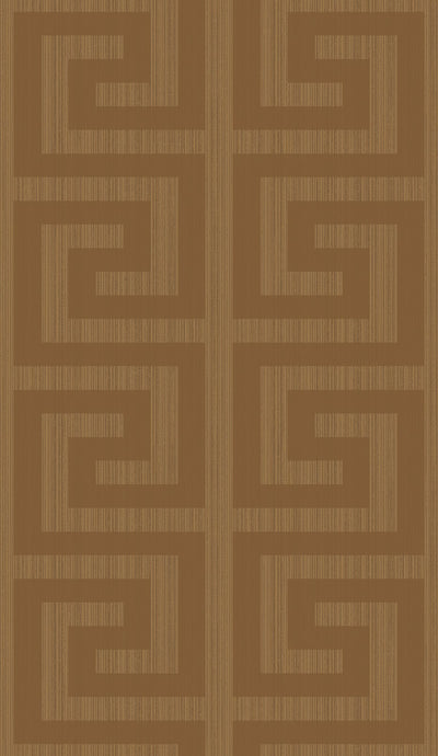 product image of sample greek key wallpaper in metallic terracotta from the essential textures collection by seabrook wallcoverings 1 522