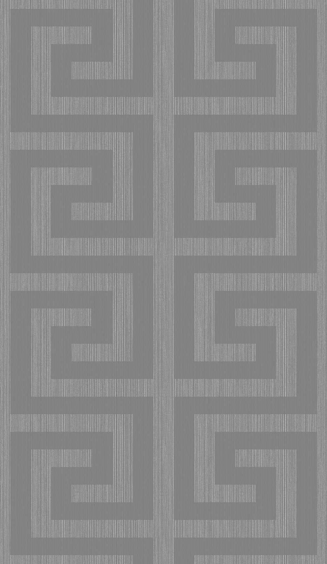 Shop Greek Key Wallpaper in Silver and Earl Grey from the Essential