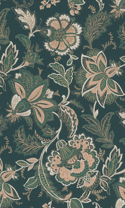 product image of sample hand drawned bold floral blossoms green wallpaper by walls republic 1 583