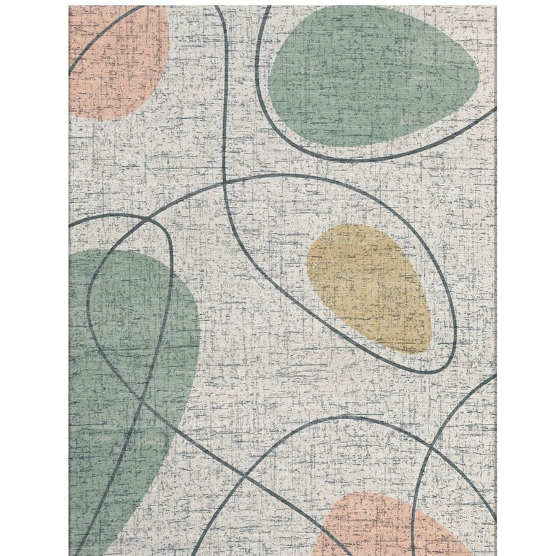 media image for Green Pink Abstract & Organic Shapes Area Rug 267