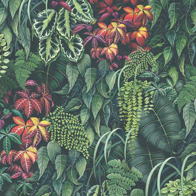 product image for Green Wall Wallpaper in Emerald and Red from the Folium Collection by Osborne & Little 59