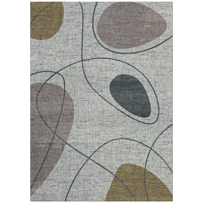 product image for Grey Beige Abstract & Organic Shapes Area Rug 83