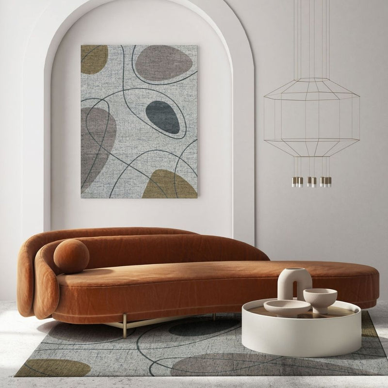 media image for Grey Beige Abstract & Organic Shapes Area Rug 246