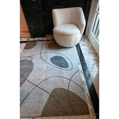 product image for Grey Beige Abstract & Organic Shapes Area Rug 26