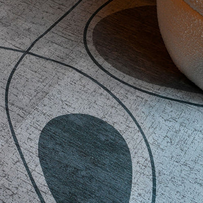 product image for Grey Beige Abstract & Organic Shapes Area Rug 2