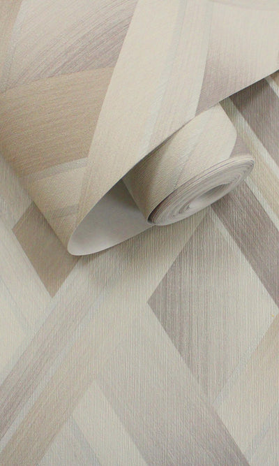 product image for Taupe & Grey Soft Vignette Geometric Stripes Wallpaper by Walls Republic 91