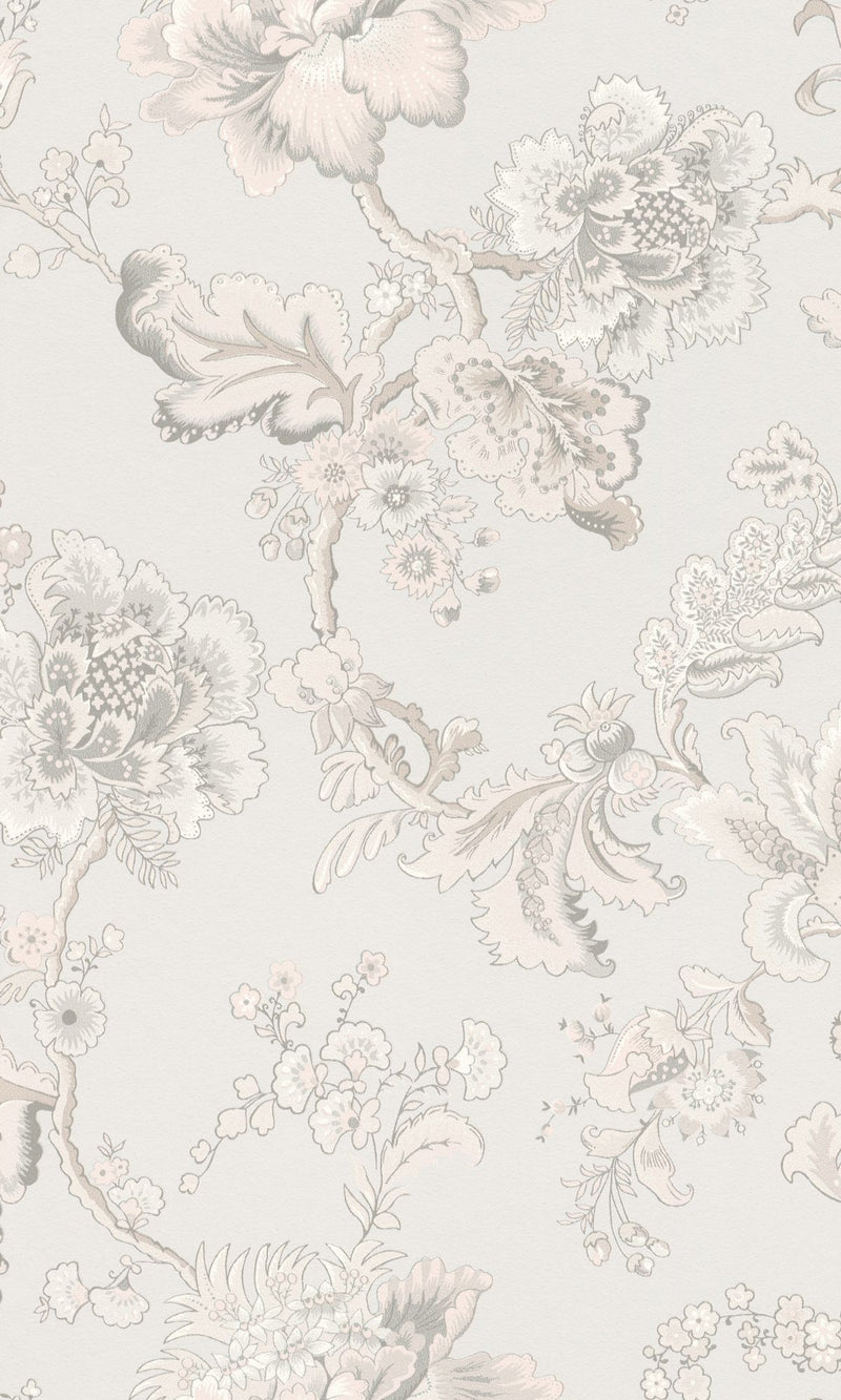 media image for sample hand painted fantasy floral blossoms grey wallpaper by walls republic 1 239