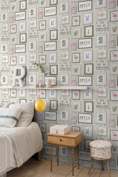 product image for Grey Inspirational Wall Wallpaper by Walls Republic 67