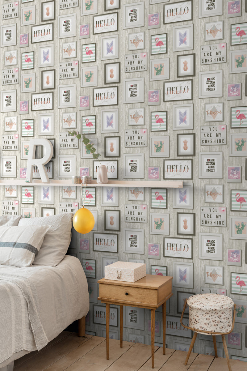 media image for Grey Inspirational Wall Wallpaper by Walls Republic 240
