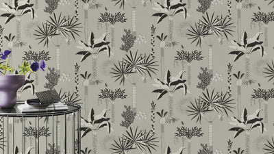 product image for Grey Whimsical Illustrated Botanics Wallpaper by Walls Republic 20
