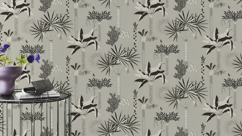 media image for Grey Whimsical Illustrated Botanics Wallpaper by Walls Republic 216