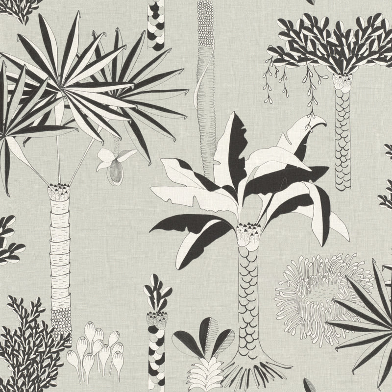 media image for sample grey whimsical illustrated botanics wallpaper by walls republic 1 22