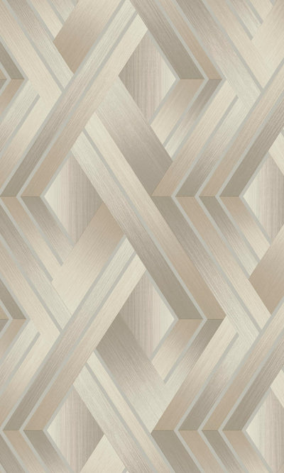 product image of Taupe & Grey Soft Vignette Geometric Stripes Wallpaper by Walls Republic 570