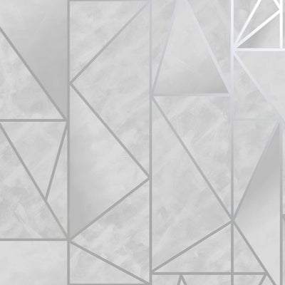 product image for Grey & Silver Bohemian Metallic Triangles Wallpaper by Walls Republic 89