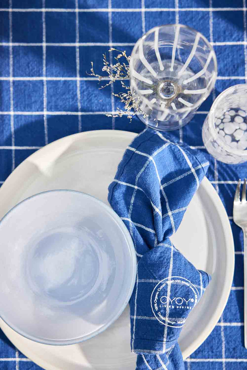 media image for grid napkin set in dark blue 3 260