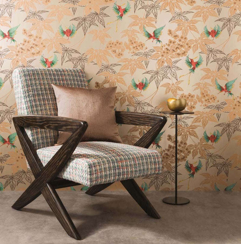 media image for Grove Garden Wallpaper in Copper and Brick Red from the Folium Collection by Osborne & Little 226