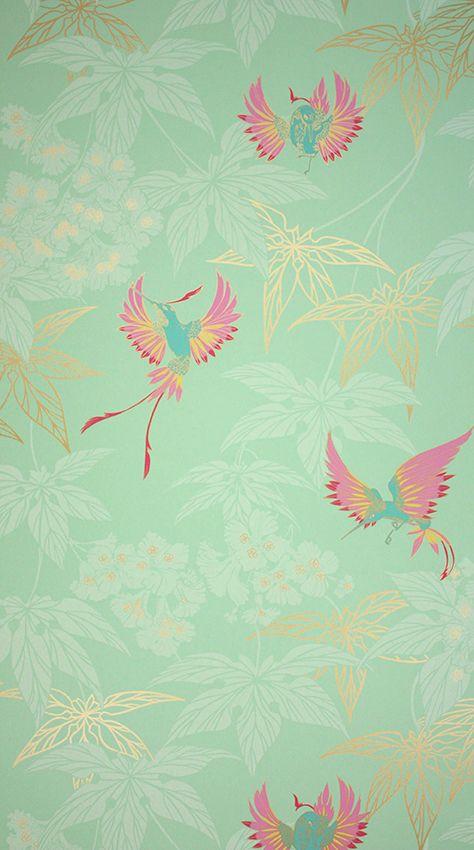 media image for sample grove garden wallpaper in aqua by osborne little 1 225