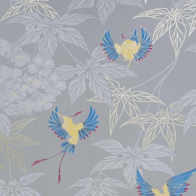 media image for Grove Garden Wallpaper in Grey and Yellow from the Folium Collection by Osborne & Little 256