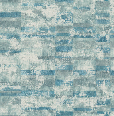 product image of Gutenberg Wallpaper in Blue and Off-White from the Metalworks Collection by Seabrook Wallcoverings 584