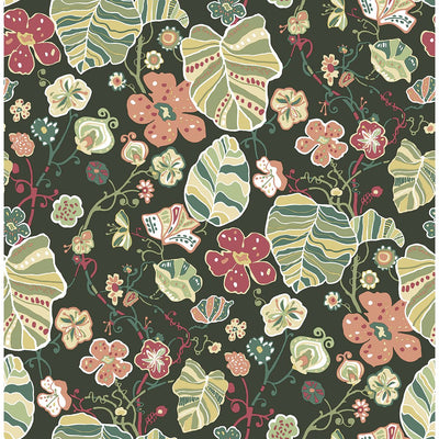 product image for Gwyneth Floral Wallpaper in Dark Green from the Bluebell Collection by Brewster Home Fashions 0