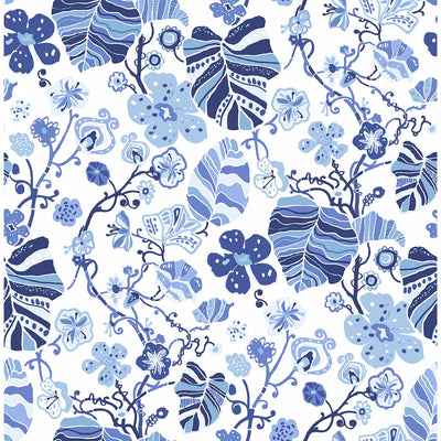 product image for Gwyneth Floral Wallpaper in Indigo from the Bluebell Collection by Brewster Home Fashions 96