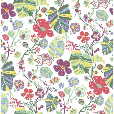 product image of sample gwyneth floral wallpaper in multicolor from the bluebell collection by brewster home fashions 1 561