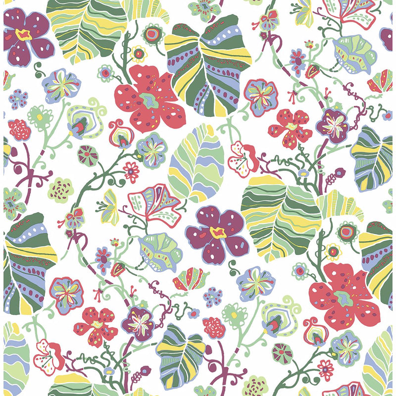 media image for sample gwyneth floral wallpaper in multicolor from the bluebell collection by brewster home fashions 1 218