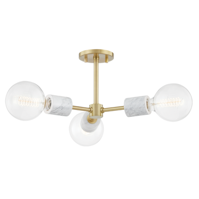 product image for asime 3 light semi flush by mitzi h120603 agb 1 8