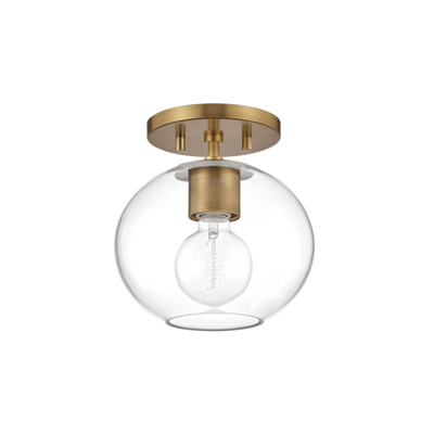 product image for margot 1 light semi flush by mitzi h270601 agb 1 18