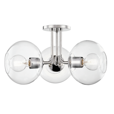 product image for margot 3 light semi flush by mitzi h270603 agb 3 45