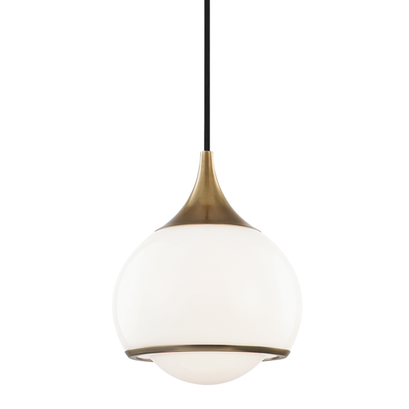 media image for reese 1 light small pendant by mitzi h281701s agb 1 299