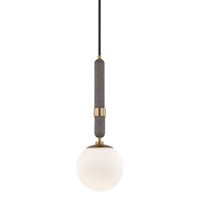 media image for brielle 1 light small pendant by mitzi h289701s agb 1 24
