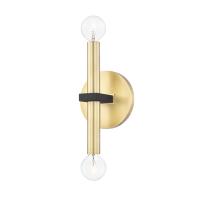 product image for colette 2 light wall sconce by mitzi h296102 agb bk 1 3